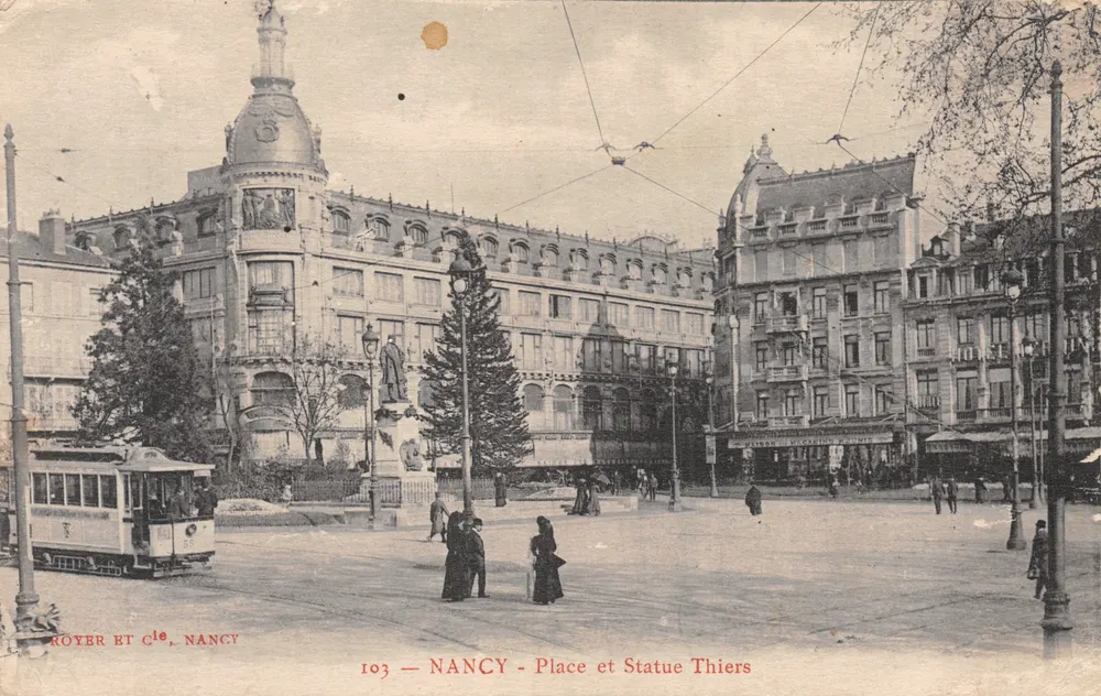 Nancy — Place et Statue Thiers — Royer et Cie, Nancy, n°103 - Recto