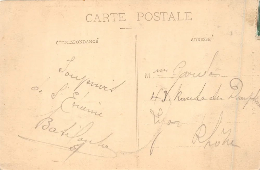 Rochetaillée - Der Staudamm — Verlag: Rail. Nouvelles Galeries, St-Étienne - Rückseite
