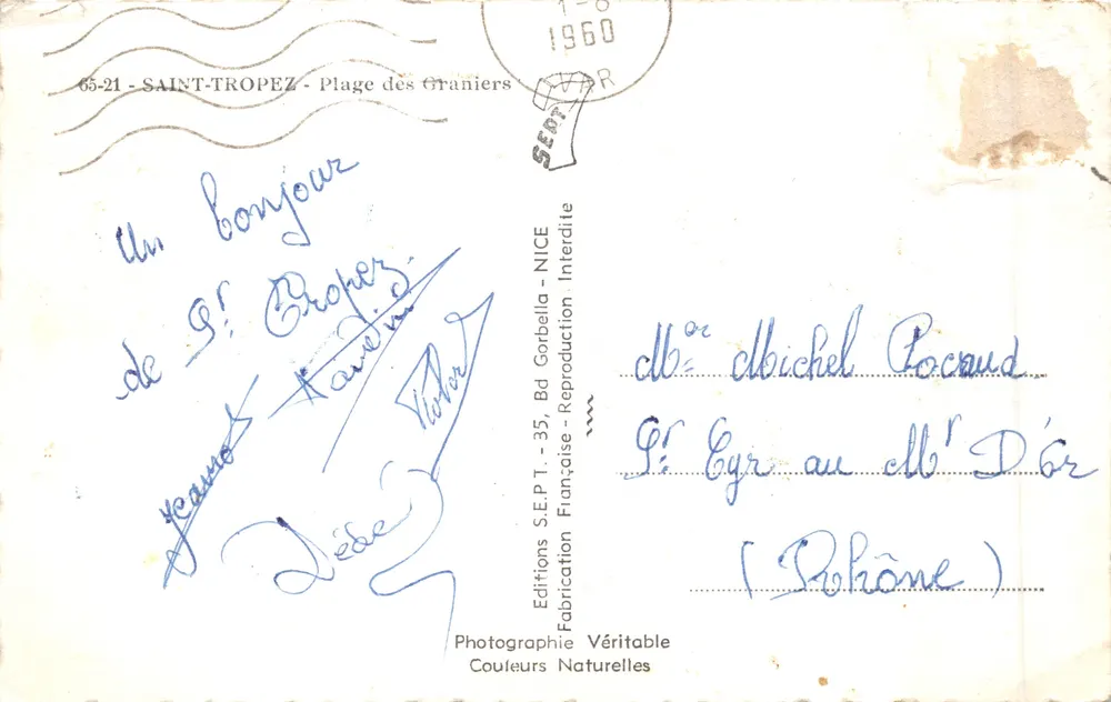 Strand der Graniers — Saint-Tropez — Editions S.E.P.T. - 65-21 - Rückseite