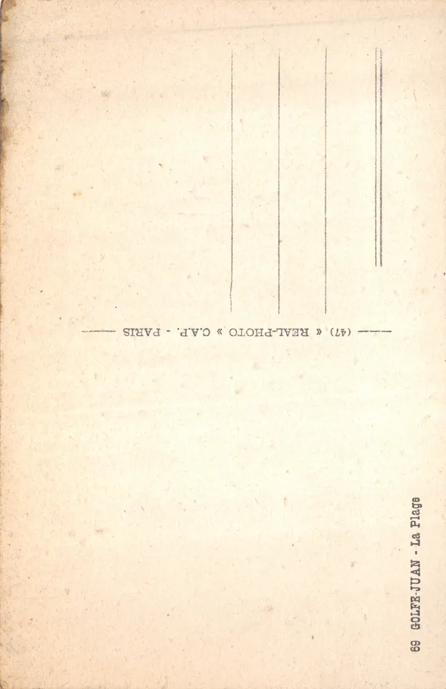 Golfe-Juan — Plage — éditeur C.A.P. - Paris - 뒷면