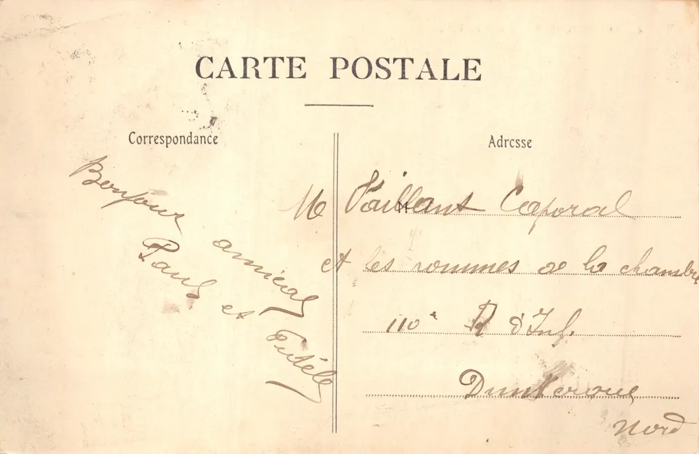 Valenciennes — Rathaus — Dameée, Verlag Nr. 44 - Rückseite