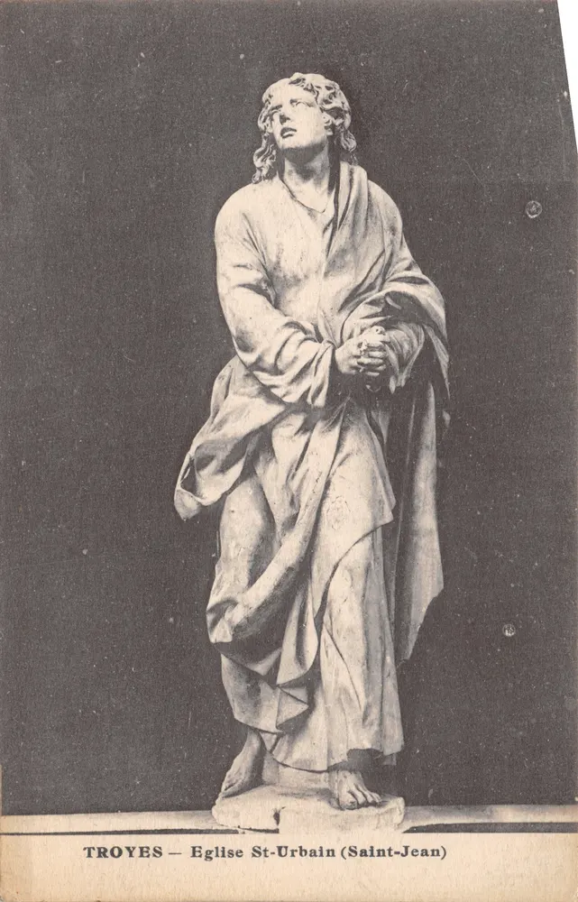Troyes — Statue des Heiligen Johannes in der Kirche Saint-Urbain - Vorderseite