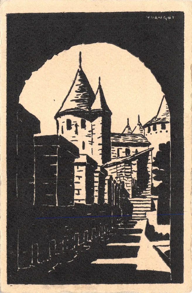 Cité de Carcassonne — Mauern & Justizturm — Y. VANGUT - Vorderseite