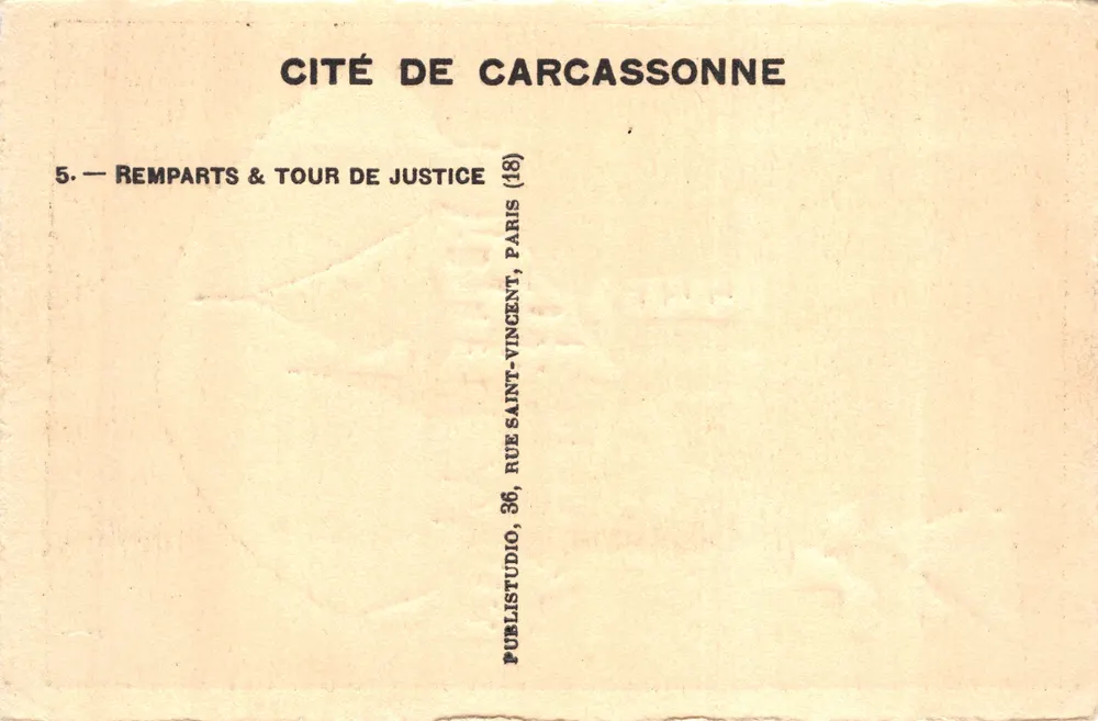 Cité de Carcassonne — Mauern & Justizturm — Y. VANGUT - Rückseite