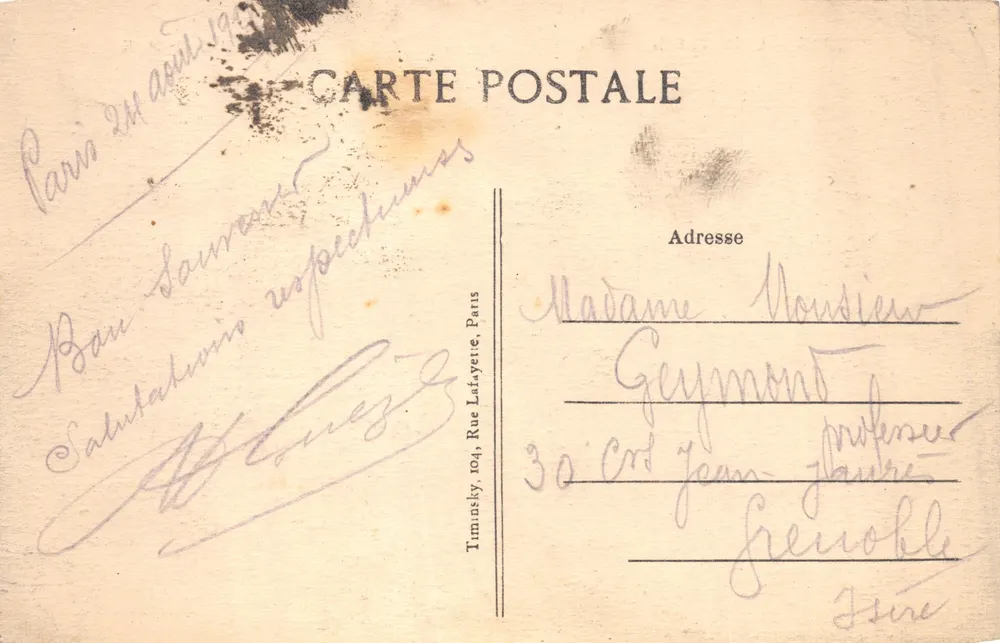 PARIS — L'Hôtel de Ville — éditeur T.M.K - Verso