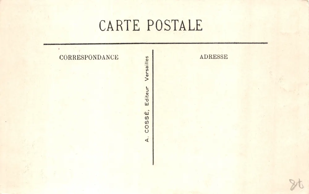 Versailles - Hameau de Marie-Antoinette — Verleger A. COSSÉ, Nr. 86 - Rückseite