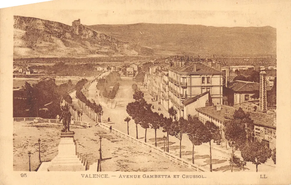 Valence — Avenue Gambetta et Crussol — LL, n° 95 - Recto