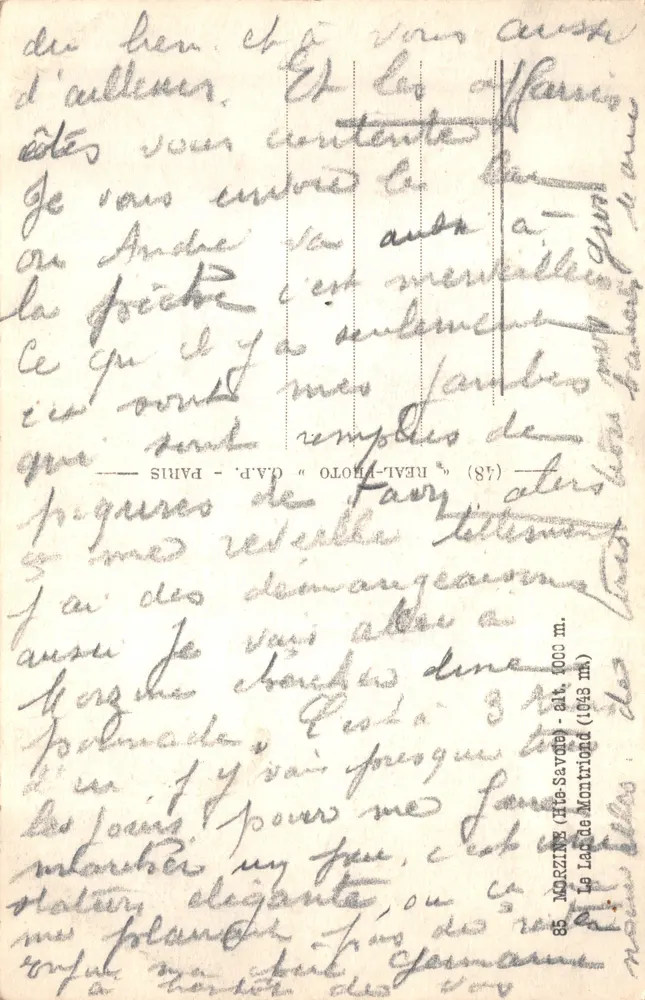 See von Montfaucon — Ansicht des Sees, umgeben von Wäldern — Verlag CAP - Rückseite