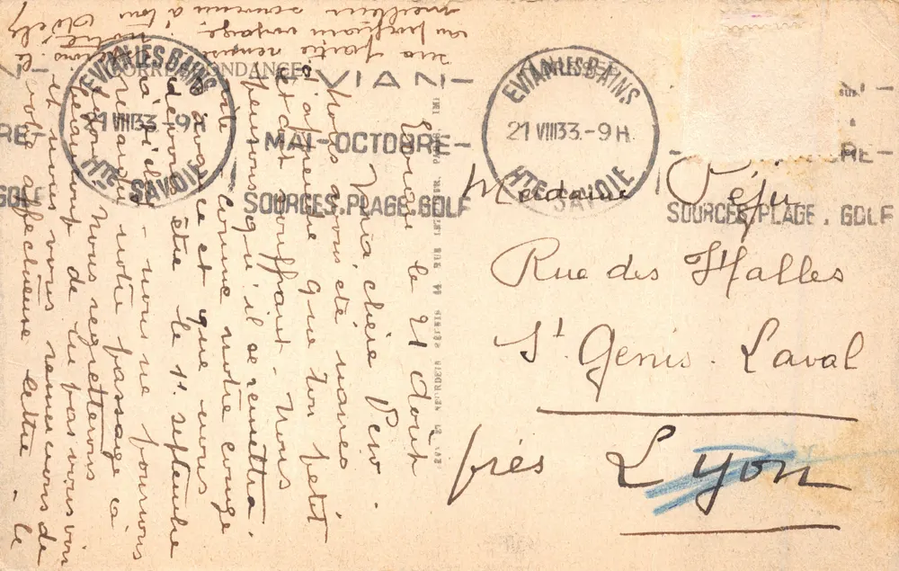 Évian-les-Bains — L'Ermitage et la Dent d'Oche — LL - Verso