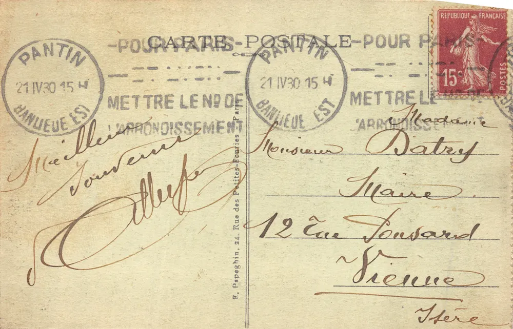 Paris — Das Rathaus und die Pont d'Arcole — A. P - Rückseite