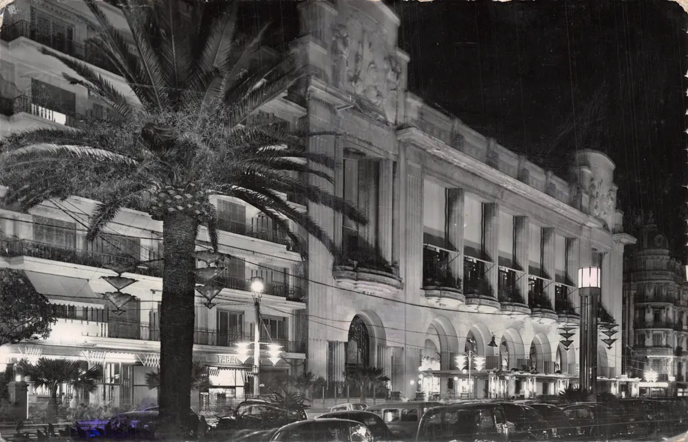 Theater von Nice — beleuchtete Fassade bei Nacht — Verlag L. GILLETТА & Cie - Vorderseite