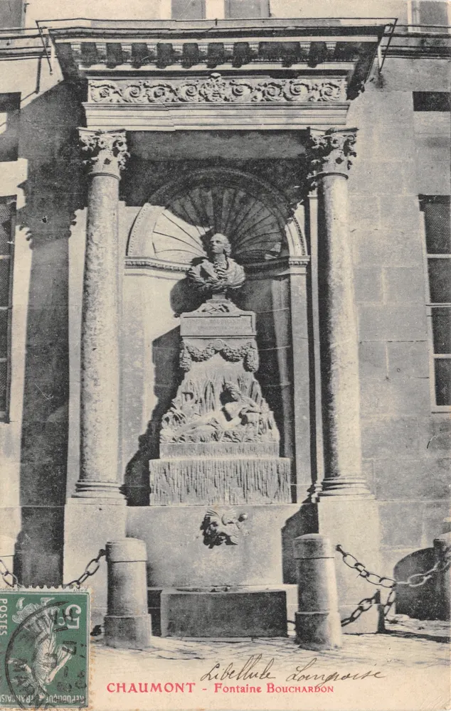 Chaumont - Fontaine Bouchardon — buste de Libellule Lompoise, éditeur Libellule Lompoise, n° 52 - Recto