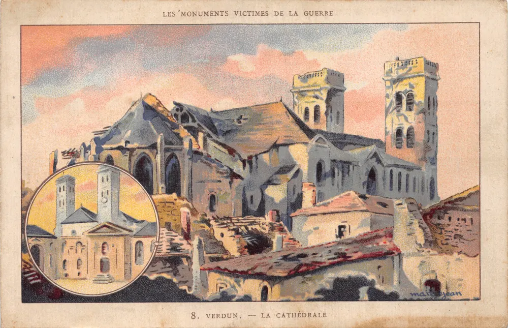 Verdun — Die Kathedrale — Die Denkmäler Opfer des Krieges, Verlag Maillejean, Nr. 8 - Vorderseite
