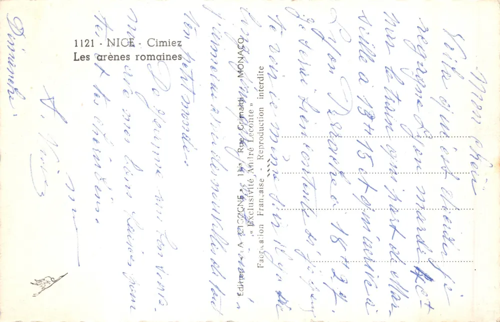 Die römischen Arenen — Cimiez — Verlag IA CIGOGNE - Rückseite