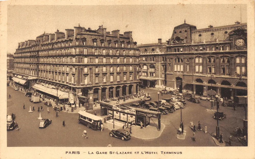 Paris — Bahnhof Saint-Lazare und das Hotel Terminus — Verlag: Paris, Nr. 158 - Vorderseite