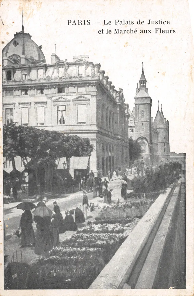 PARIS — Ansicht des Palastes der Gerechtigkeit und des Blumengeschäfts — Verleger: Paris, Nr. 177 - Vorderseite