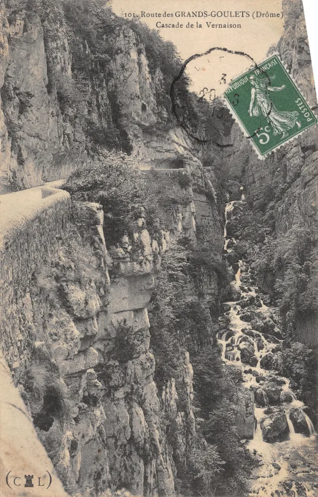 Cascade des Grands-Goulets — Aussicht von der Route de la Vernaison (Drôme) — Verlag C.L. n°101 - Vorderseite