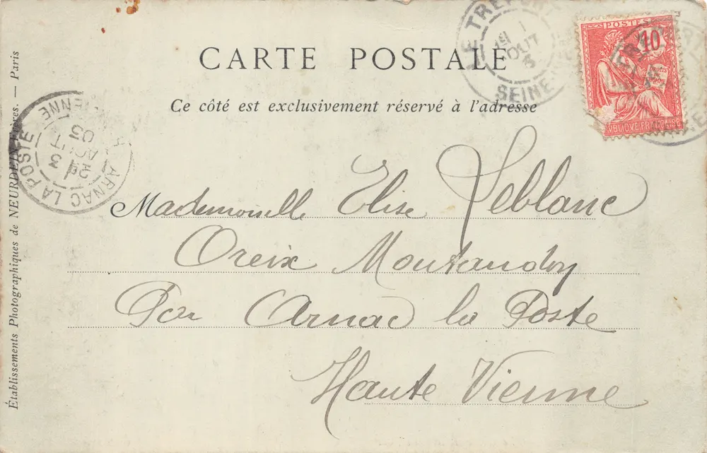 EU — Das Schloss, Seite des Parks — Verlag: Collections ND Phot, Nr. 4 - Rückseite