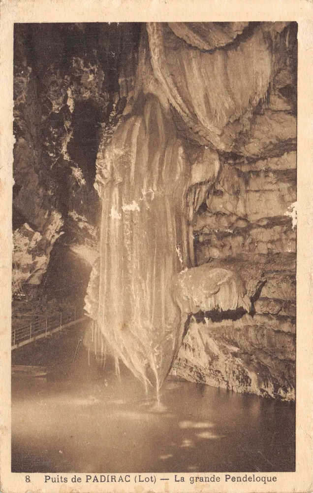 Puits de Padrac (Lot) — Die große Hängestein — Phototypie Héliotype - Vorderseite