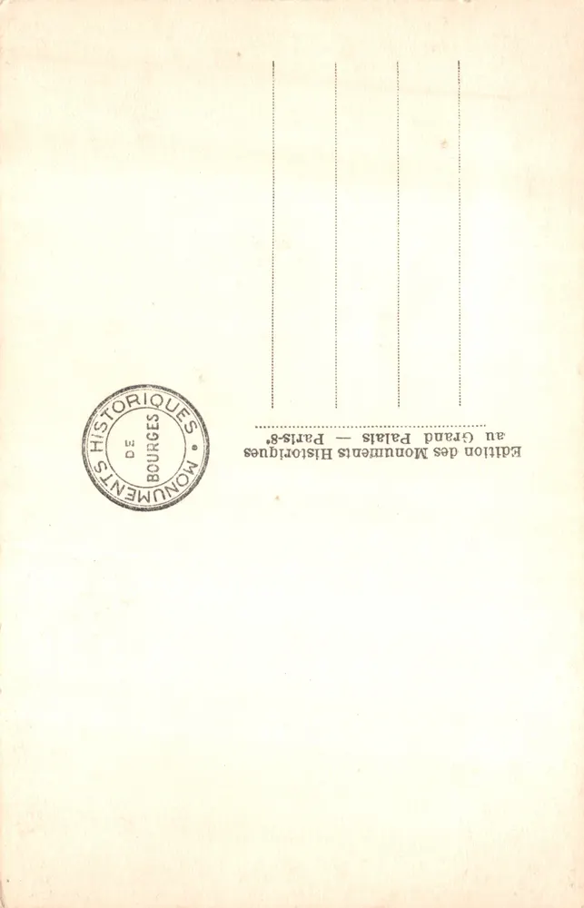 Bourges. Palais Jacques Cœur — Escalier de la Chapelle — Édition des Monuments Historiques - Verso