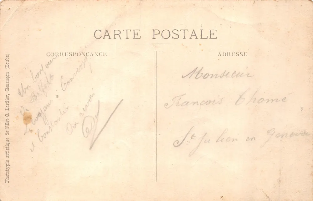 Belfort — Rochers de la Justice — C. L., b. — n° 1007 - Verso