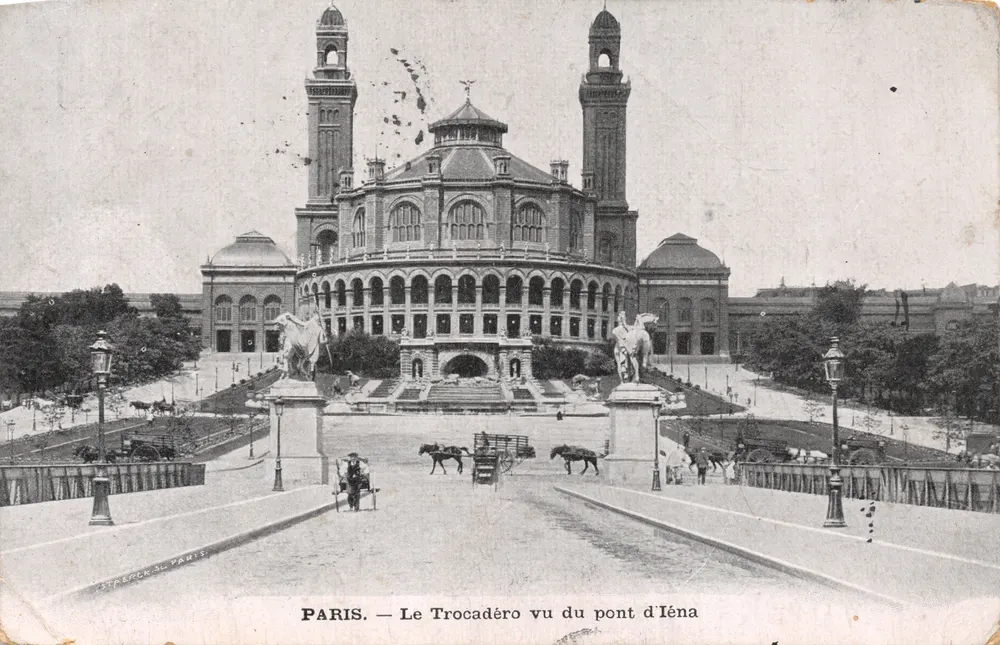 Paris — Ansicht des Trocadéro vom Iéna-Brücke — STEREPCK-SL PARIS - Vorderseite