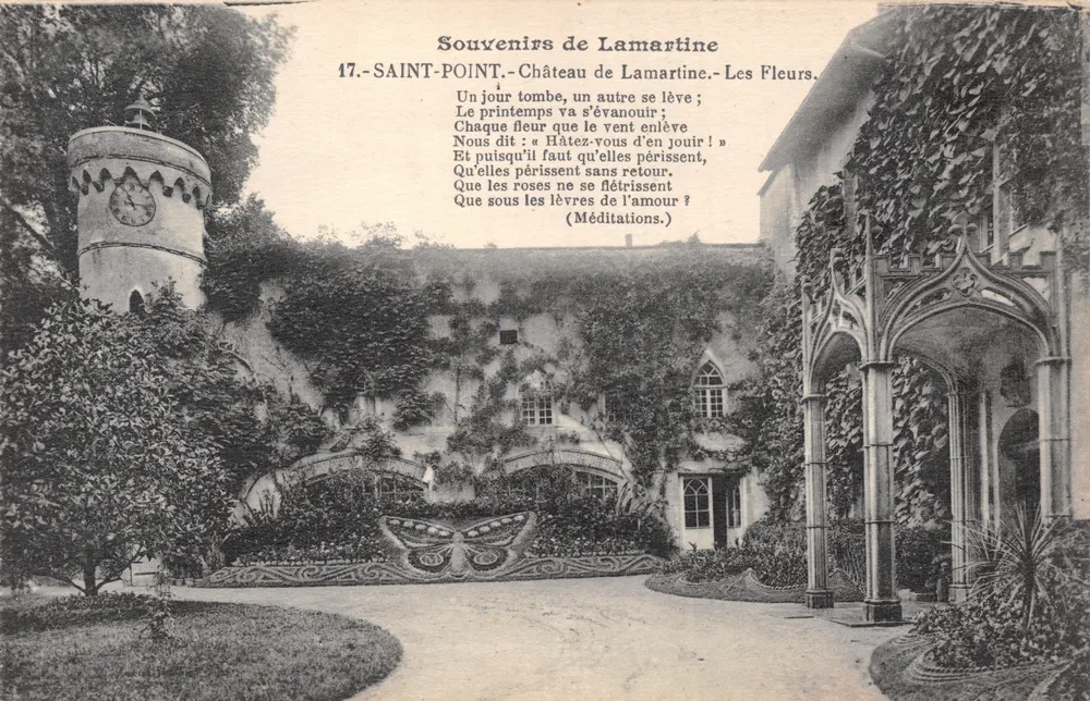 Saint-Point — Schloss Lamartine — Die Blumen. Verleger L. Forestier, Foto - Verlag - Mâcon - Vorderseite
