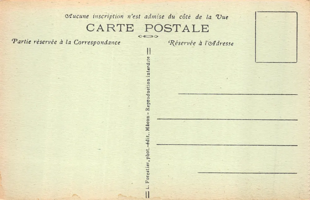 Saint-Point — Schloss Lamartine — Die Blumen. Verleger L. Forestier, Foto - Verlag - Mâcon - Rückseite