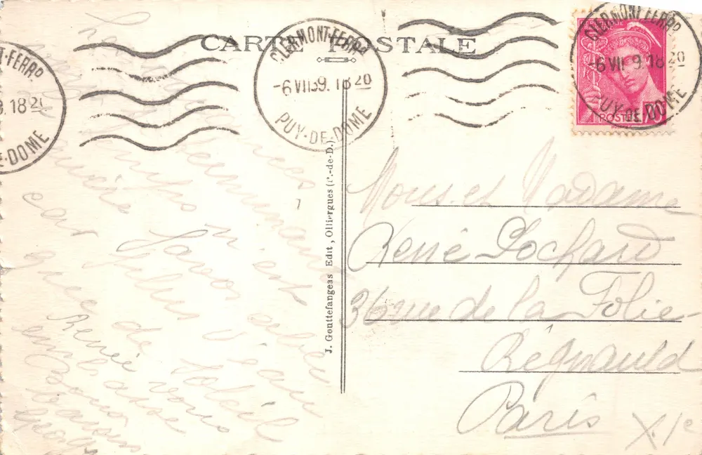 Clermont-Ferrand — Place de Jaude — G. D'O. 1090 - Achterkant