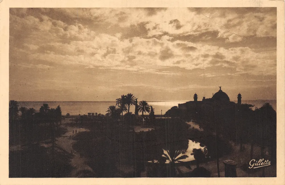 Coucher de soleil sur la Baie des Anges — Nice — Éditeur Gilletta, n°2 - Recto