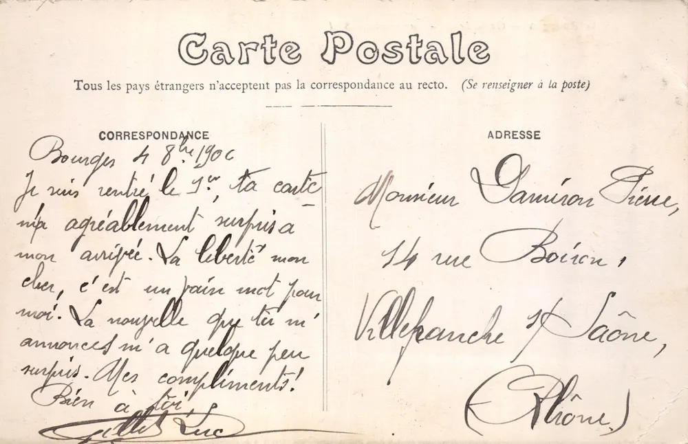 Bourges — Kathedrale — Südseitenaufnahme — Verlag: unbekannter Drucker, Nr. 45 - Rückseite
