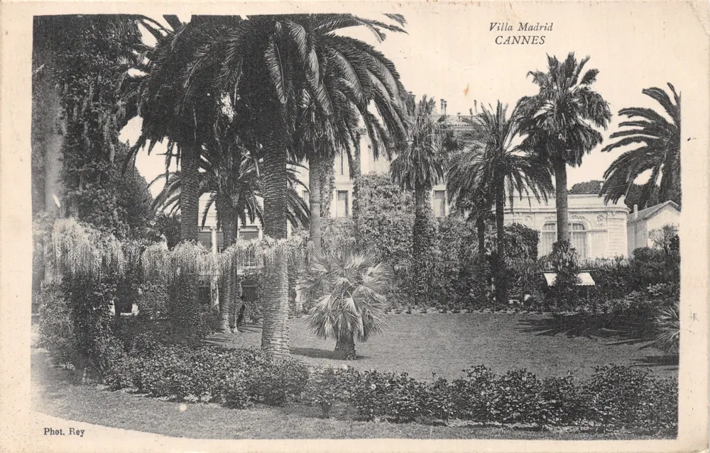 Villa Madrid — luxuriöser Garten mit Palmen — Foto. Rey - Vorderseite