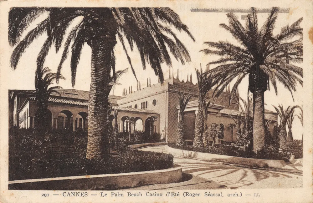 CANNES — Ansicht des Palm Beach Sommercasinos — Roger Séassal, Architekt — LL - Vorderseite