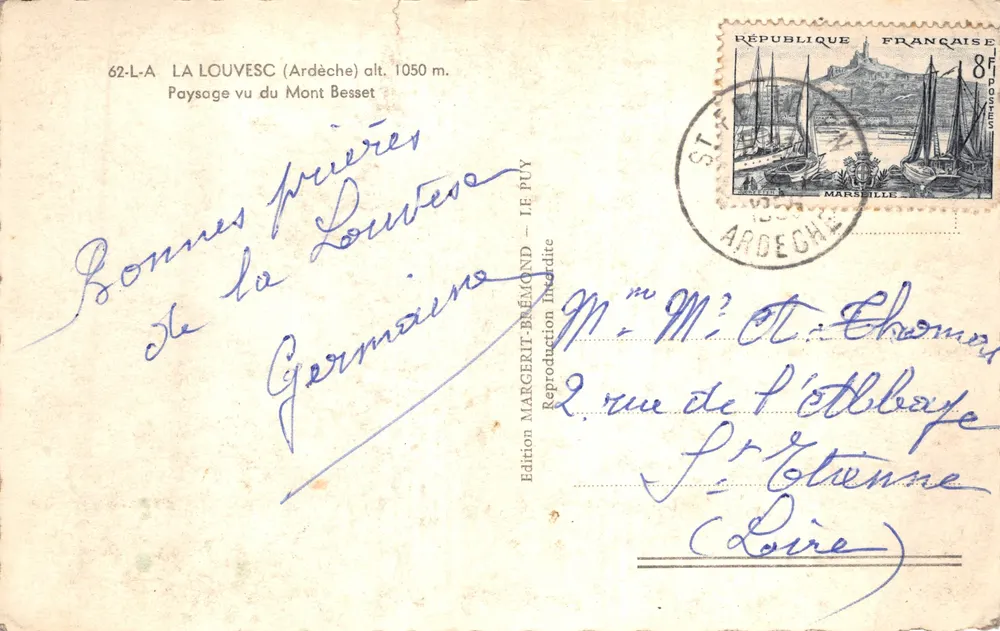 La Louvesc (Ardèche) — Landschaftsansicht vom Mont Besset — Edition EINO - Rückseite