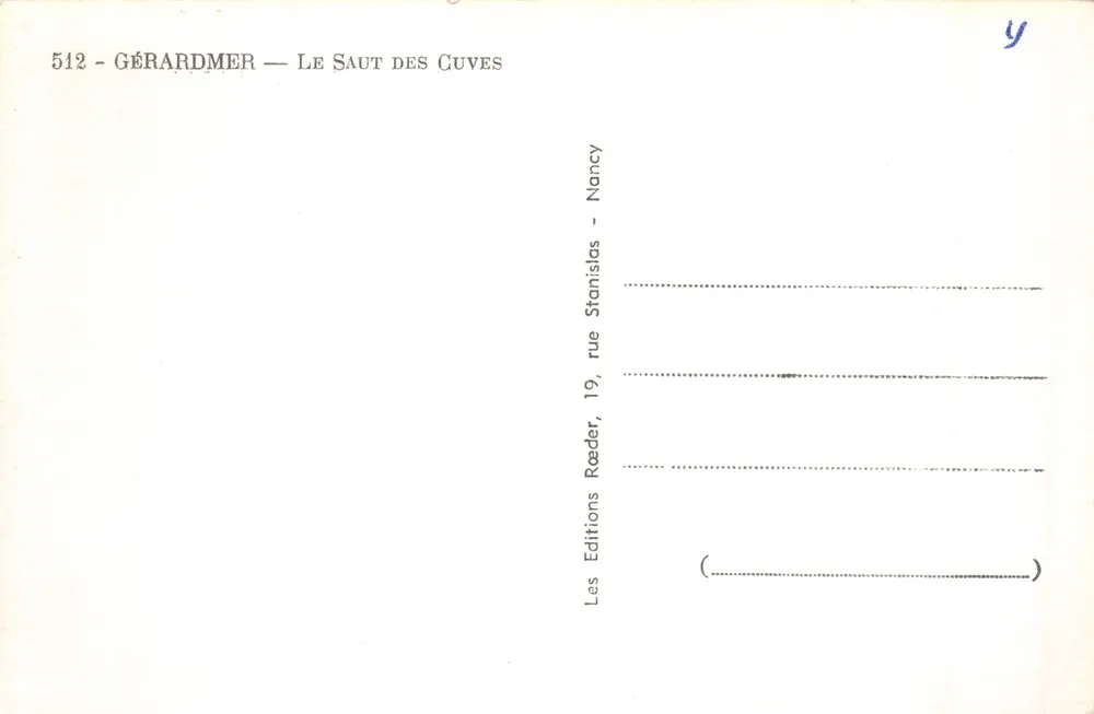 Gérardmer — Le Saut des Cuves — Roeder - Verso