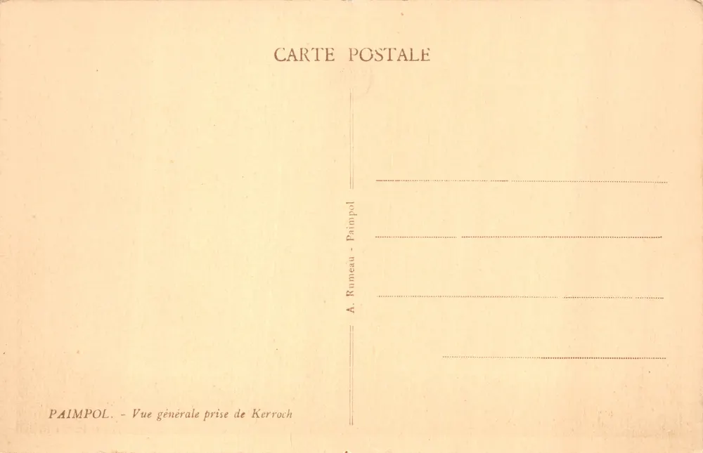 Paimpol — Vue générale prise de Kerroch — A. Rumeau - Verso