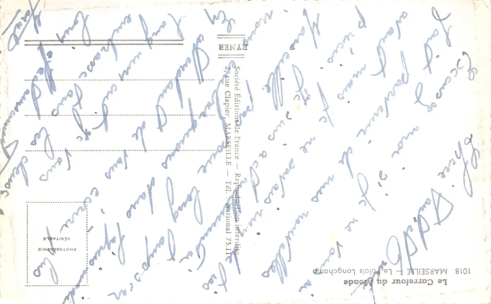 Fontäne des Carrefour du Monde — Palast der Mittelmeeres — Verlag DENER - Rückseite