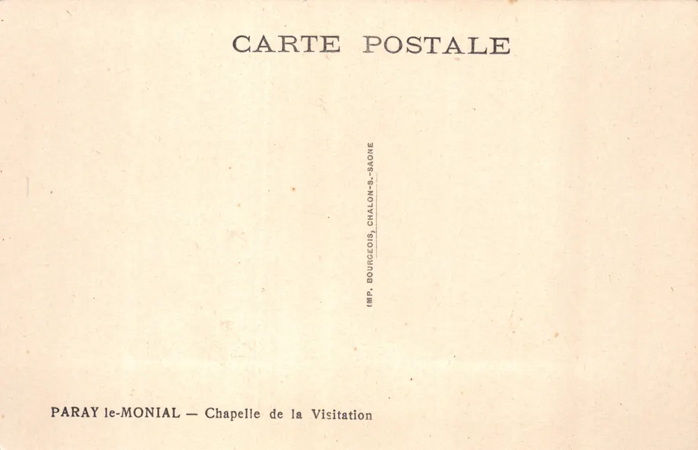 Paray-le-Monial — Kapelle der Besuchung — Auf der Karte gedruckt - Rückseite