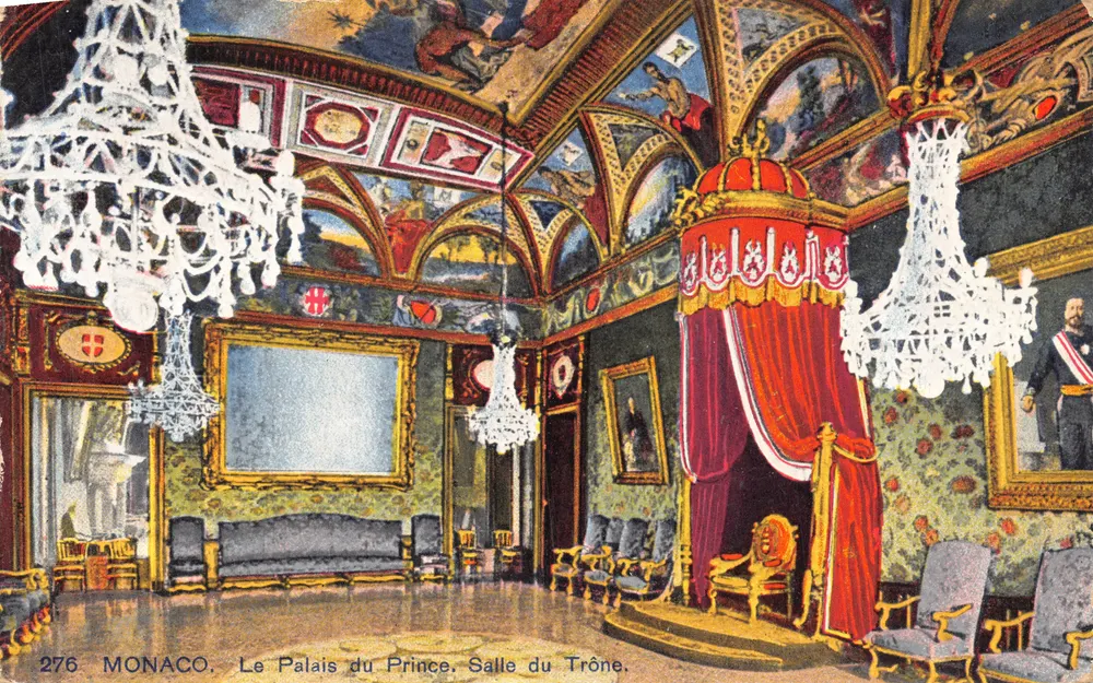 Monaco, Schloss des Prinzen. Thronsaal — Verleger 'La Côte d'Azur' - Vorderseite