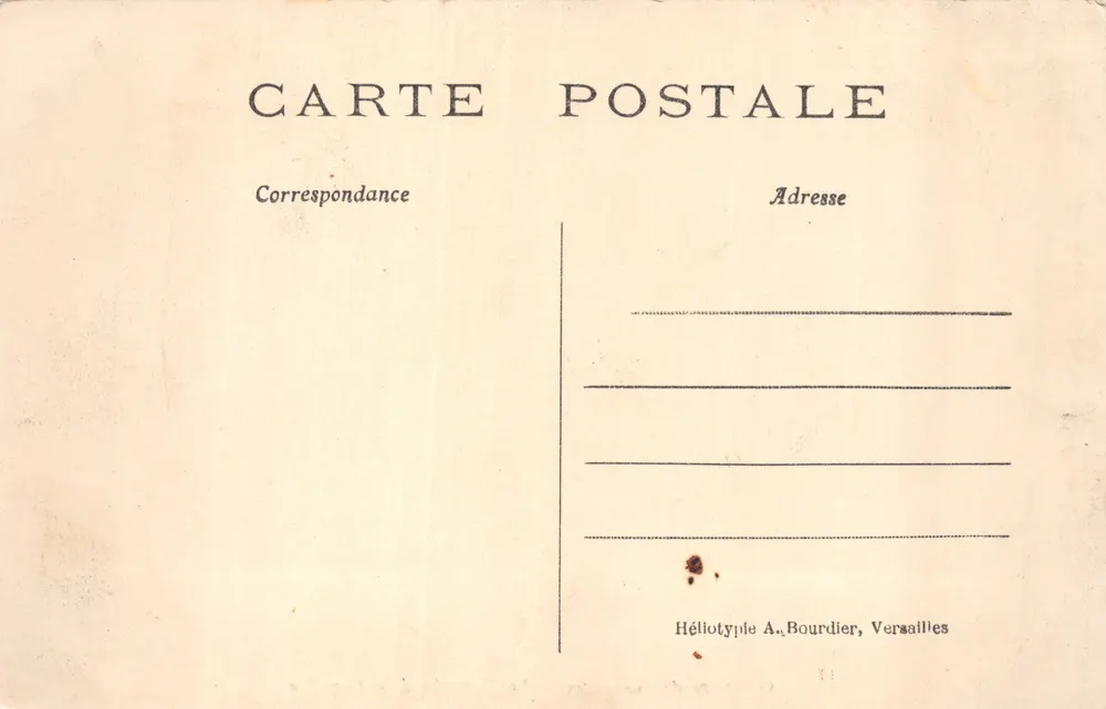 Parc de Versailles — La Nymphe à la Coquille — Héliotype A. Bourdier - Verso