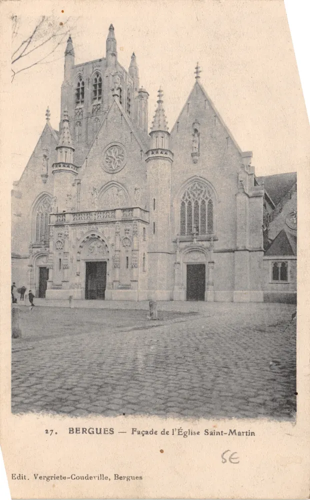 Bergues — Fassade der Kirche Saint-Martin — Edit. Vergriete-Coudeville, Bergues - Vorderseite