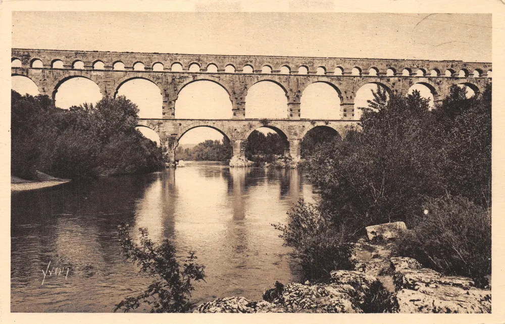 Brücke von Gard — römischer Aquädukt über den Gard — Verlag YVON, Nr. 19 - Vorderseite