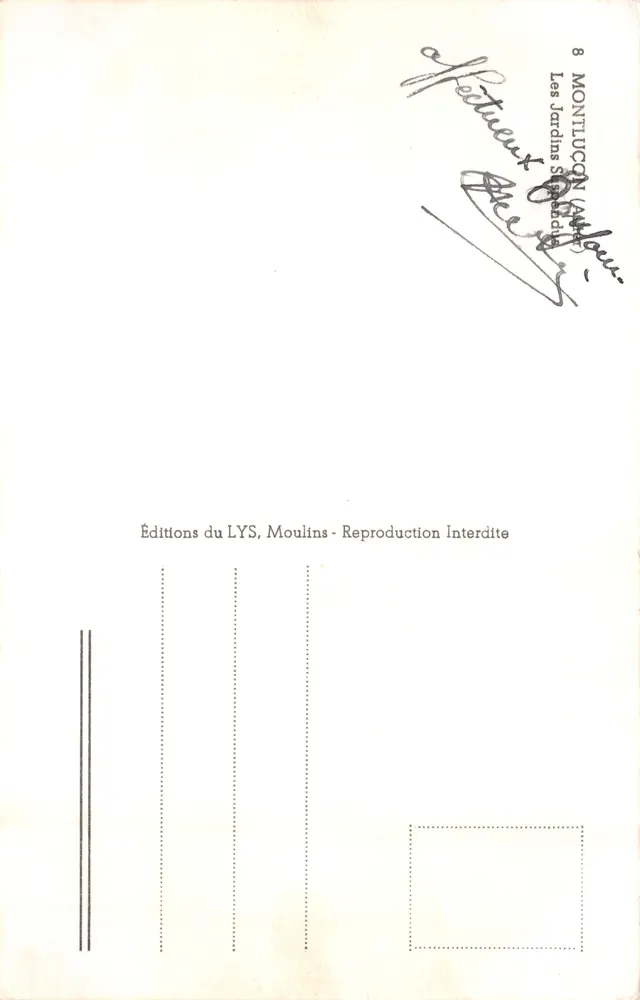 Die Supéradais-Gärten — Montluçon (Allier) — Éditions du LYS, Moulin - Rückseite