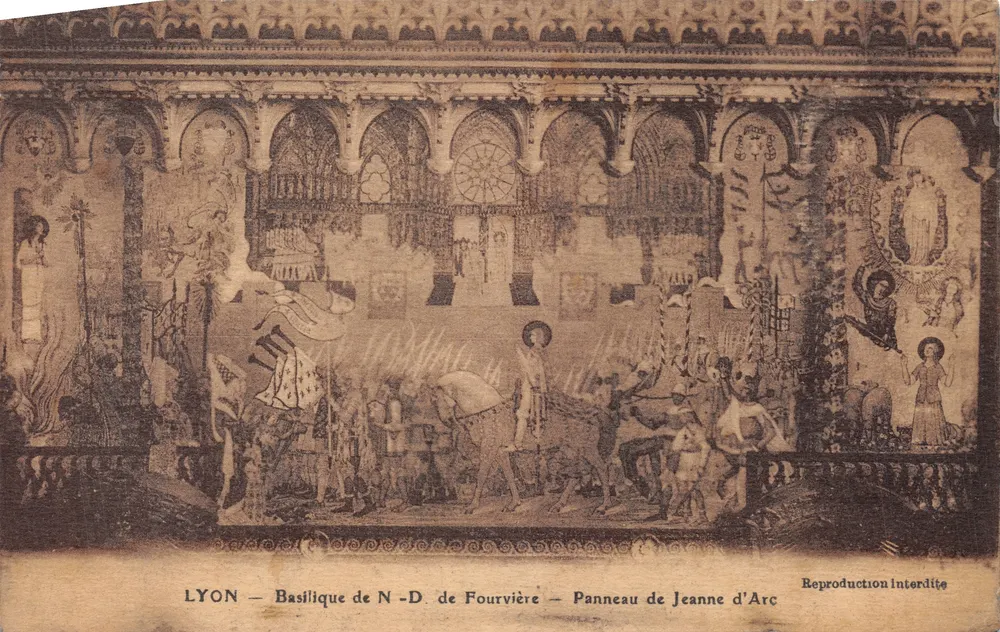 LYON — Basilika Unserer Frau von Fourvière — Panel von Jeanne d'Arc — Reproduktion verboten - Vorderseite
