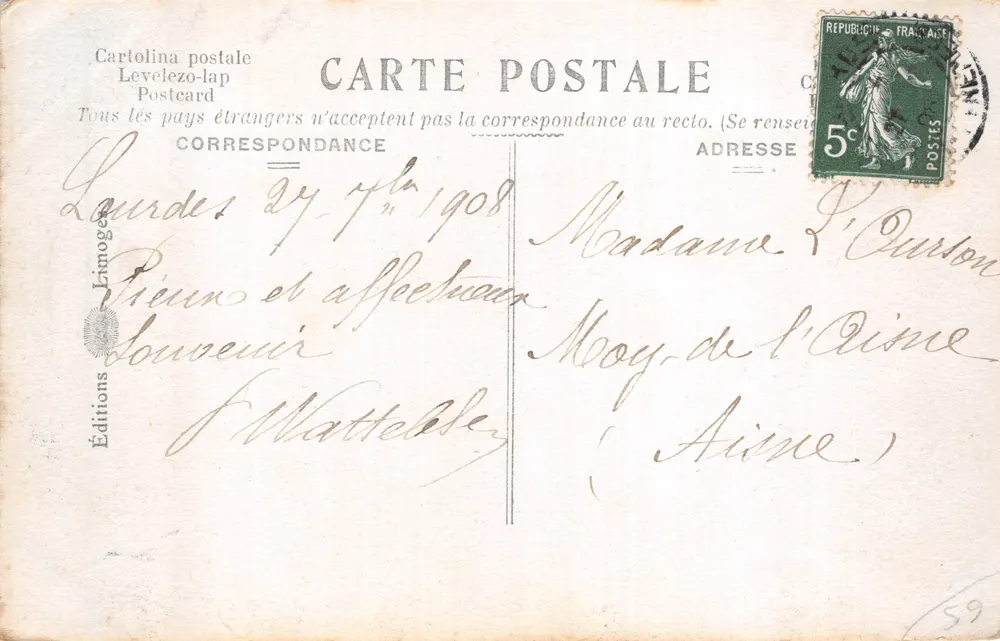 Lourdes — Allée de l'Esplanade — Éditions Limoges - 뒷면