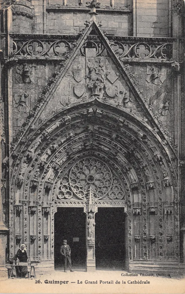 Quimper — Der Große Portal der Kathedrale — Sammlung VILLARD, Quimper - Vorderseite