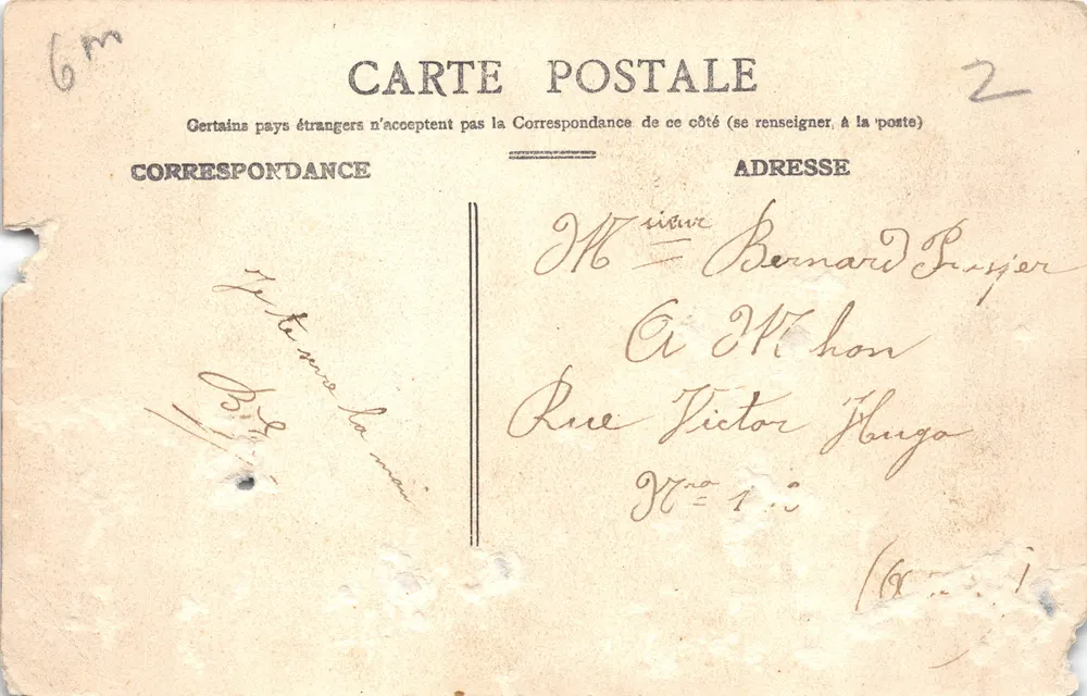Bahnhof Verdun — Szene des Zugabfahrts mit Passagier — Verleger E. A. Paris Déposé - Rückseite