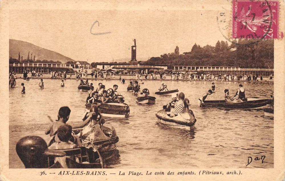 Aix-les-Bains — Der Strand. Der Kinderbereich. (Pétriaux, arch.) - Vorderseite