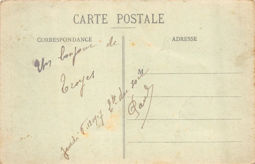 Troyes — Überkragung des Hotels Marizy — Sammlung T. G., n° 103 - Rückseite