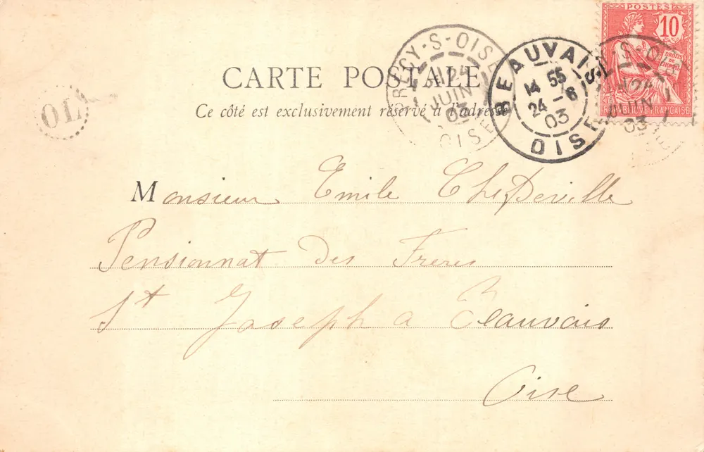 Château de Chantilly — Vu du Parc — B.F., PARIS - Verso